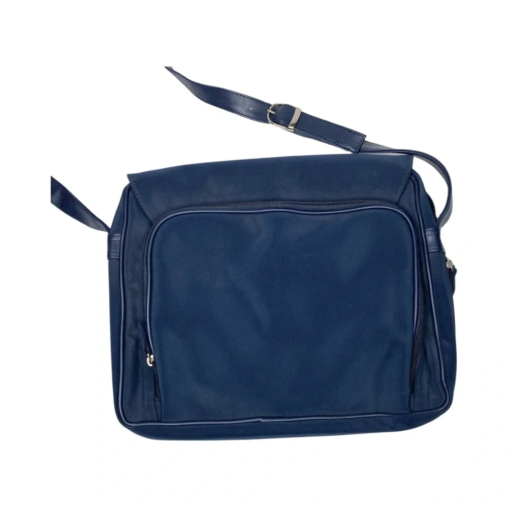 Crossbody Messenger Blue Bag Lap Top School Office Adjustable Strap Multi Pocket